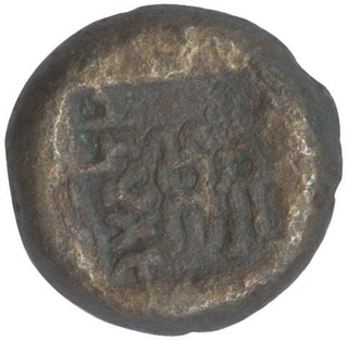 Copper Unit Coin of Bhanumitra of Panchala Dynasty.