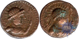 Copper Unit (2) Coin of Soter Megas of Kushan Dynasty.