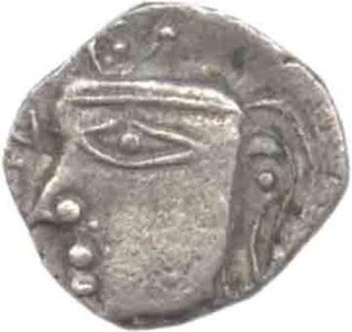 Silver Drachm Coin of Harshavardhana of Gupta Dynasty.