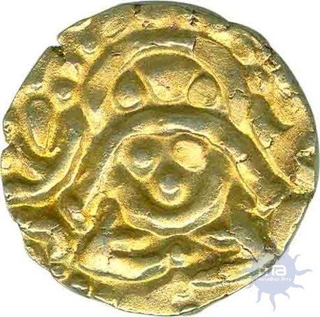 Base Gold Coin of Gangeya Deva of Kalachuri Dynasty.