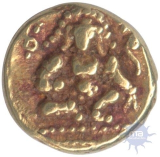 Gold Half Pagoda Coin of Krishnadevaraya of Vijayanagara Empire.