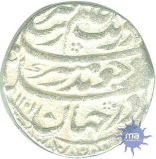 Silver Rupee Coin of Aurangzeb of Lucknau Mint.