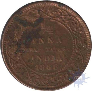 Copper Quarter Anna Coin of Victoria Empress of 1888.