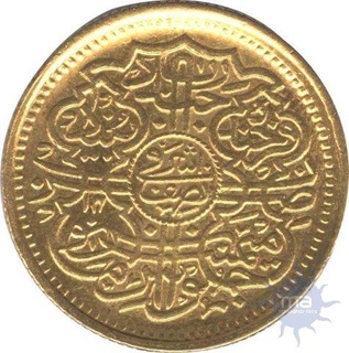 Gold Half Ashrafi Coin of Mir Usman Ali Khan of Hyderabad (Farkhanda Bunyad).