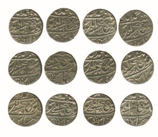 Silver Rupees (12) Coin of Muhammadabad Banaras of Bengal Presidency.