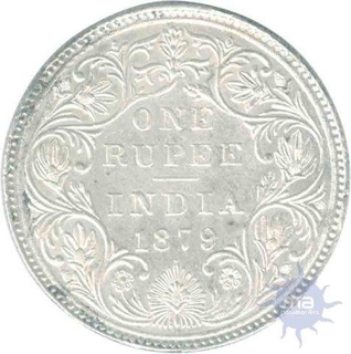 One Rupee Silver Coin of Victoria Empress of 1879.