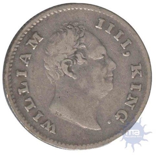 Silver One Fourth Rupee Coin of King  William IIII of 1836.