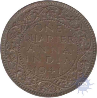 Copper One Fourth Anna Coin of  King George VI of 1941.