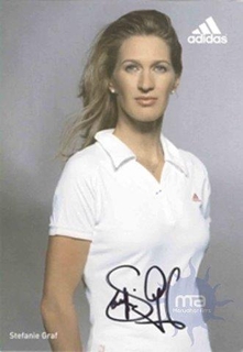 Autograph of Stefanie Graf on Photograph.