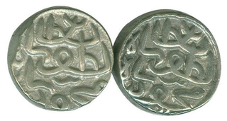 Silver Tanka Coin of Nasir ud din Mahmud Shah III of Gujarat Sultanate.