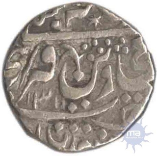 Silver Rupee Coin of Datia State of Gaja Shahi Series.