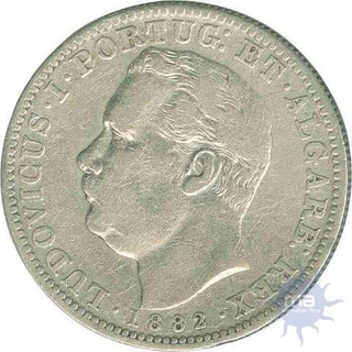 Silver Uma Rupia Coin of India Portuguese.