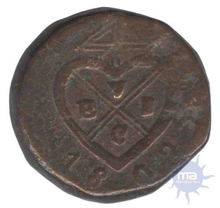 Copper Two  Pie Coin of  Bombay Mint of Bombay Presidency.