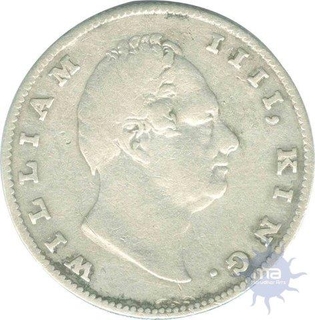 Silver One Rupee Coin of King William IIII of Bombay Mint of 1835.