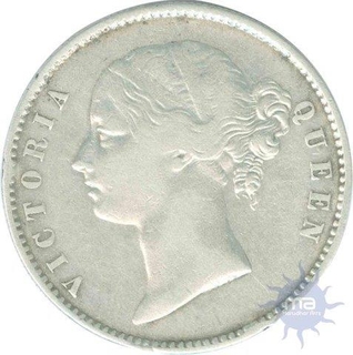 Silver One Rupee Coin of Victoria Queen of Calcutta Mint of 1840.