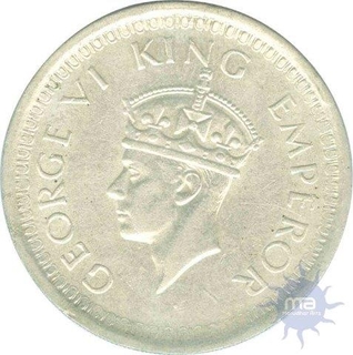 Silver One Rupee Coin of King George VI of Lahore Mint of 1945.