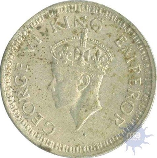 Silver Quarter  Rupee Coin of King George VI of Bombay Mint of 1945.