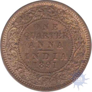 Copper Quarter  Anna Coin of Victoria Empress of 1891.