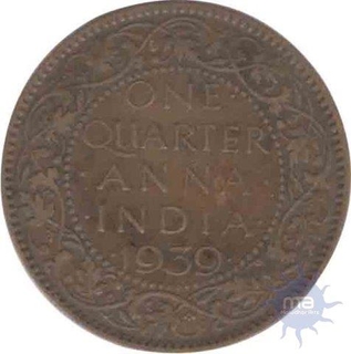 Bronze Quarter  Anna Coin of King George VI of Calcutta Mint of 1939.