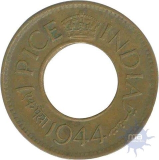 Bronze Pice Coin of  King George VI of  Calcutta Mint of 1944.