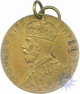 King George V, Copper Medal, 1914 - 1919, For Freedom & Honor, 10.24g, 31.73mm, About Extremely Fine.   