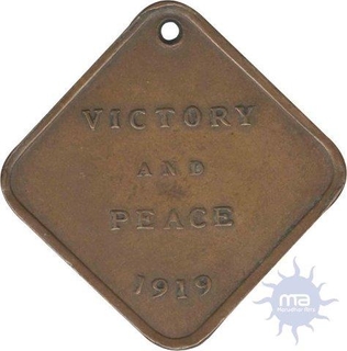 Victory and Peace Copper Medal of King George V of  1919.