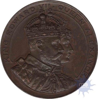 King Edward VII, 1907, Copper Medals, Opening of the Queen Alexandra Dock, About Un-Circulated,