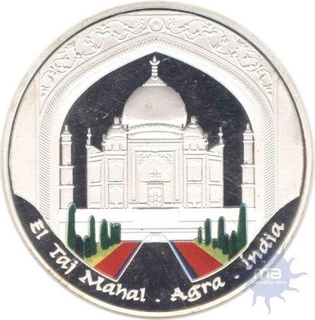 Silver Ten Dinners Coin of Taj Mahal one  from set  of Wonderes of the worl coins.