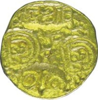 Gold Punch Mark coin of Chalukyas Dynasty