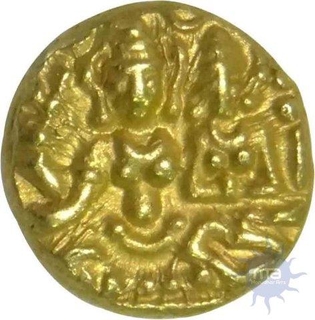 Gold Half Varaha Coin of Harihara II of Vijayanagara Empire.