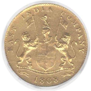 Gold Gilt Coin of Madras Presidency of 1808.