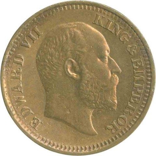 Copper Half Pice Coin of King Edward VII of Calcutta Mint of 1908.