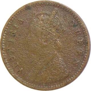 Copper One Twelveth Anna of Victoria Queen of Calcutta Mint of 1874.