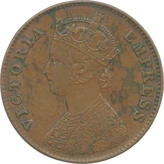 Copper Quarter Anna of Victoria Empress of Calcutta Mint of 1898.