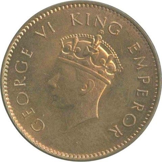 Copper Quarter Anna of King George VI of Bombay Mint of 1938.