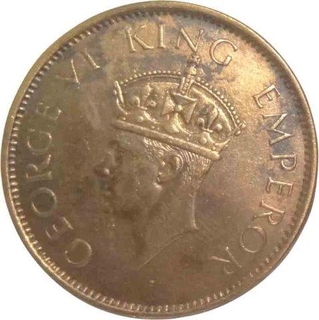 Copper Quarter Anna Coin of King George VI of Bombay Mint of 1941.