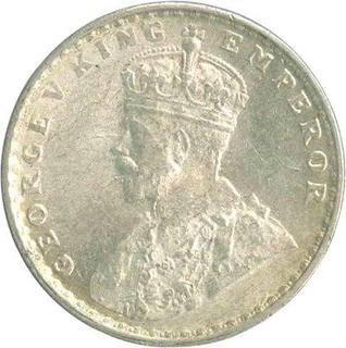 Silver Two Annas Coin of King George V of Calcutta Mint of 1915.