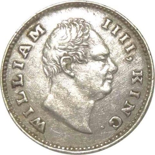 Silver Quarter Rupee of King William IIII of Calcutta Mint of 1835.