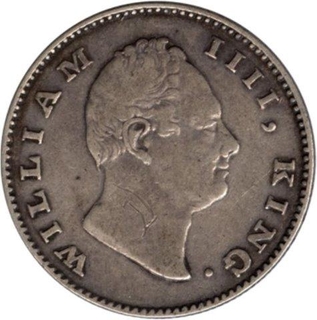 Silver Half Rupee of King William IIII of Bombay Mint of 1835.