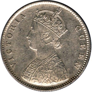 Silver Half Rupee of Victoria Queen of Calcutta Mint of 1862.