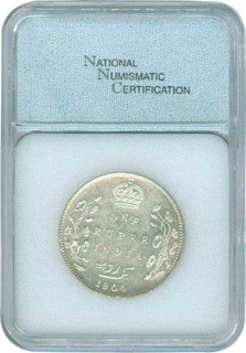 Silver Rupee Coin of King Edward VII of Calcutta Mint of 1903.