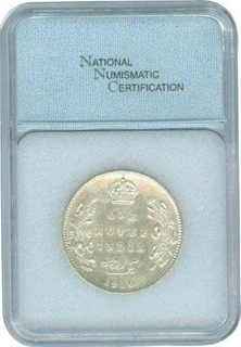 Silver Rupee Coin of King Edward VII of Calcutta Mint of 1910.