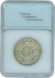 Silver Rupee Coin of King George V of Calcutta Mint of 1919.