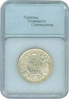 Silver Rupee Coin of King George V of Bombay Mint of 1920.