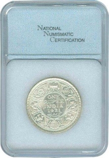 Silver Rupee Coin of King George V of Bombay Mint of 1921.