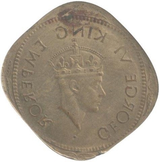 Error Two Anna Coin of King George VI.