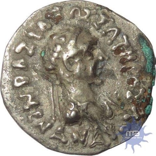 Silver Drachm coin of Menander I Soter as King of Baktria of Indo Greek Empire.