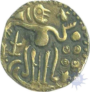 Rare Gold Half Varaha Coin  of Achyutaraya of Vijayanagar Empire.