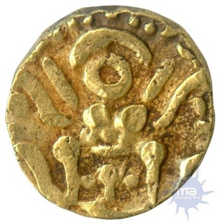 Gold Four and Half  Masha Coin of Gangeya Deva of Kalachuris of Tripuri.