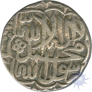 Silver Rupee Coin  of Akbar of Agra Dar ul Khilafat mint.